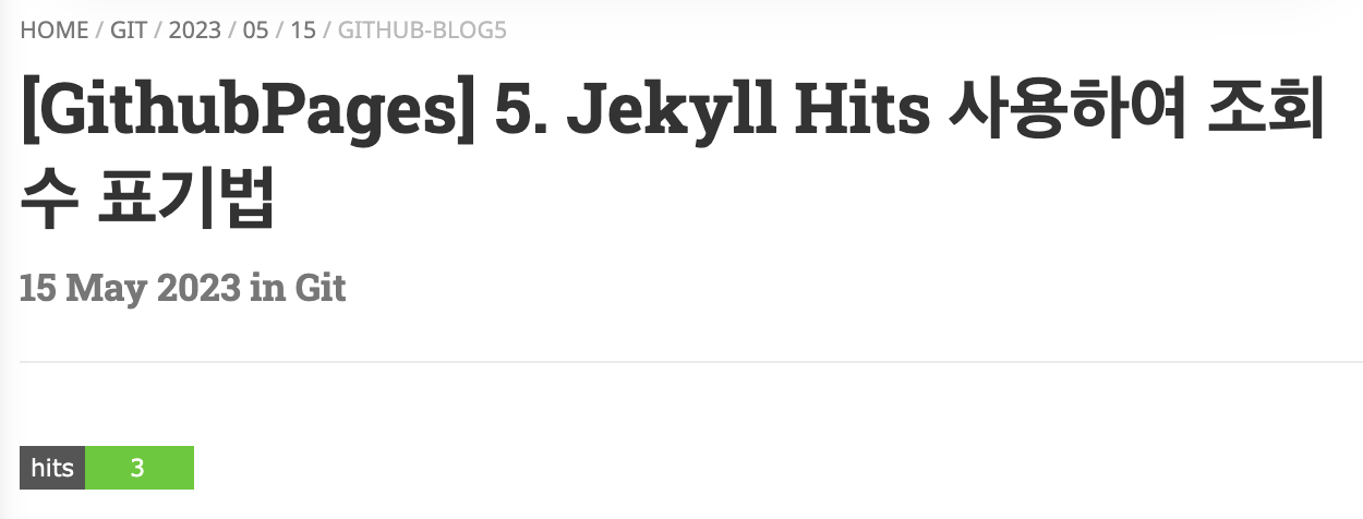 Hits 표기 Hits 표기